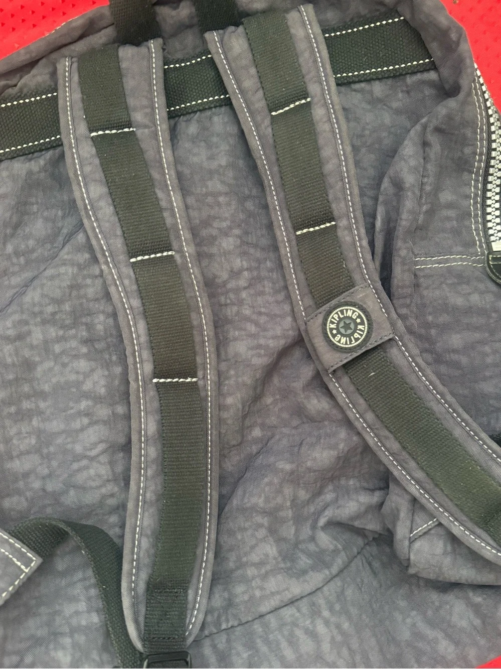 Kipling Dark Gray Nylon Backpack with Front Pocket Multiple Compartments